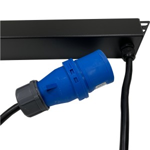 IEC Power Distribution Units 12 Way Horizontal Neon Indicator 32A BS4343 Plug (Commando) 12x C13 Black (H)55mm x (W)60mm x (L)490mm Cord 3Mtr