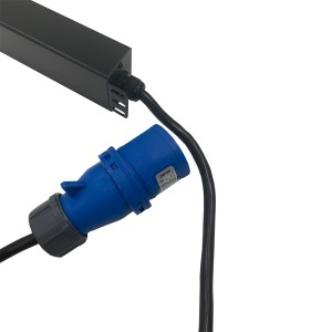 IEC Power Distribution Units 16 Way Vertical Neon Indicator 32A BS4343 Plug (Commando) 16x C13 Black (L)590mm Cord 3Mtr