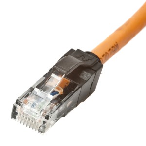 Patch Lead Cat6 U/UTP LSZH UniBoot c/w Removable Black Clip Orange (L)3Mtr  