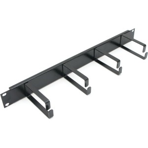 Cable Manager 4 Ring 100mm Vertical Black (H)1U