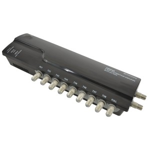 Distribution Amplifier 8 Way DC Pass Through for Digital TV & Satellite Comes With 4x F-Type Adaptors