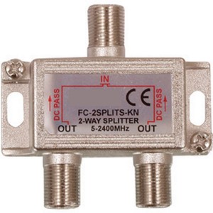 2 Way RF Connector Satellite Splitter Bandwidth 2.25GHz Impedance 
