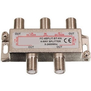 4 Way RF Connector Satellite Splitter Bandwidth 2.25GHz Impedance 