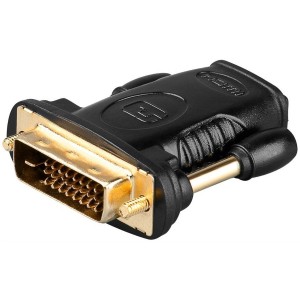 DVI-D Adaptor DVI-D Male HDMI Female Gold Plated Black