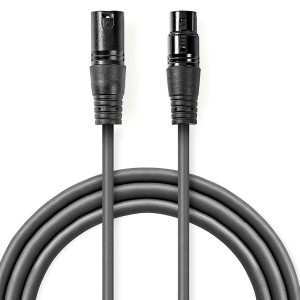 XLR Audio Lead 3 Pin XLR Male-Female Black (L)6.0mtr