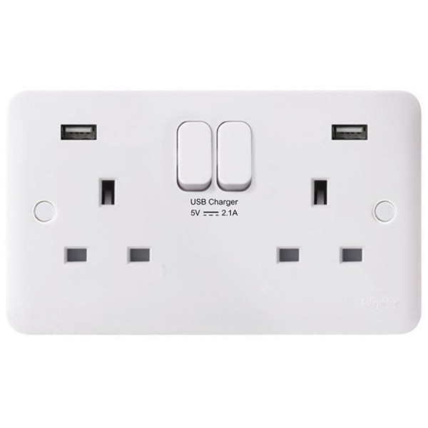 Schneider Lisse 13A UK Socket Mains Outlet