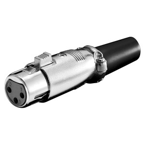 XLR Plug 3 Pin Female Gold-plated Silver   