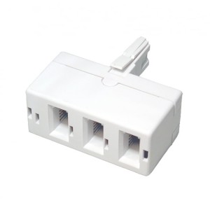 Line Jack Splitter 431A Plug - 3x 431A Socket 4 Wire 10/3A White   