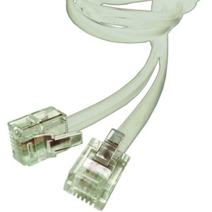 Line Cord RJ11 Plug - RJ11 Plug 4 Wires White (L)5Mtr   