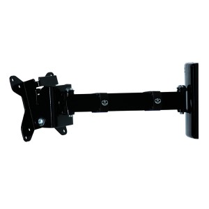 Flat Screen Wall Mount BT7512/PB Single Arm VESA 75x75 & 100x100 Up to 28 Inch With Tilt & Swivel 15kg Black