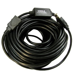 USB 2.0 Active Extension Lead Type A Male Type A Female Black (L)15Mtr   