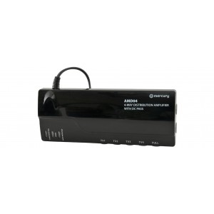 Distribution Amplifier 4 Way DC Pass Through for Digital TV & Satellite Comes With 3x F-Type Adaptors