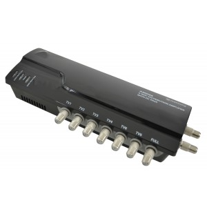 Distribution Amplifier 6 Way DC Pass Through for Digital TV & Satellite Comes With 4x F-Type Adaptors