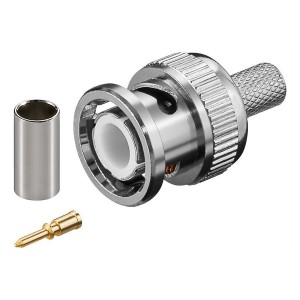 BNC Plug RG59 Crimp-on 75 Ohm Gold-plated Male