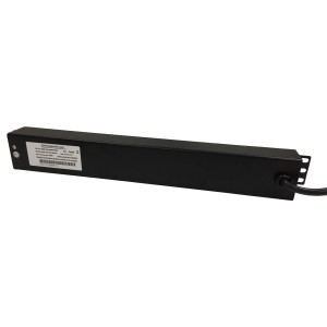 PDU 6 Way Horizontal Switched C20 Plug 13A UK Socket Black (L)490mm Cord 3Mtr
