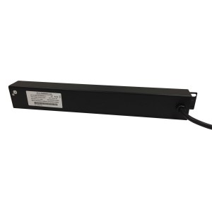 PDU 6 Way Horizontal Switched 16A BS4343 Plug (Commando) 13A UK Socket Black (L)490mm Cord 3Mtr