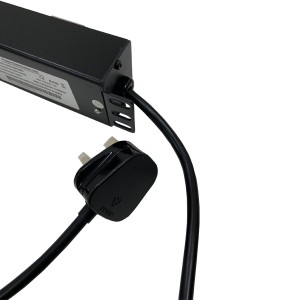 IEC Power Distribution Units 12 Way Vertical Switched 13A UK Plug 12x C13 Black (L)490mm Cord 3Mtr