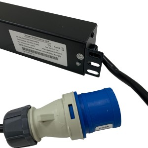 IEC Power Distribution Units 24 Way Vertical Switched 16A BS4343 Plug (Commando) 24x C13 Black (L)810mm Cord 3Mtr