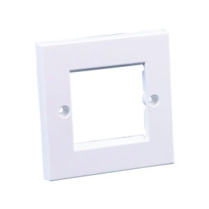 Faceplate Flat Single Gang 2x Euro White (H)86mm x (W)86mm