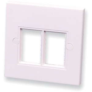Faceplate Flat Single Gang 2x LJ6C White (H)86mm x (W)86mm