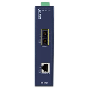Industrial Media Converter 10/100BASE-TX to 100BASE-FX 2km Multimode SC IFT-802T