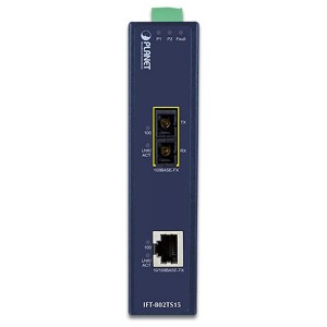 Industrial Media Converter 10/100BASE-TX to 100BASE-LX 15km Singlemode SC IFT-802TS15