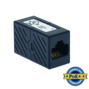 Coupler Cat6 RJ45-RJ45 Unshielded Black   