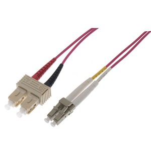 Fibre Patch Lead Duplex MM LC-SC OM4 50/125 LSZH Violet (L)10Mtr   