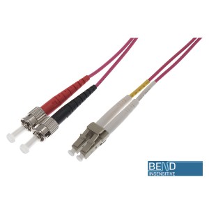 Fibre Patch Lead Duplex MM LC-ST OM4 50/125 LSZH Violet (L)1Mtr   