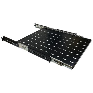 Sliding Shelf Vented Standard Up to 45kg Black (H)1U x (W)19" x (D)450mm Adjustable 450mm to 750mm