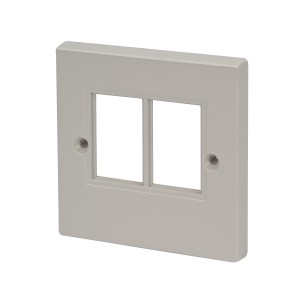 Faceplate Flat Single Gang 2x LJ6C White (H)86mm x (W)86mm   