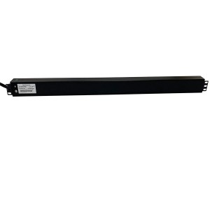 PDU 16 Way Vertical Neon Indicator 32A BS4343 Plug (Commando) 13A UK Socket Black (L)1095mm Cord 3Mtr