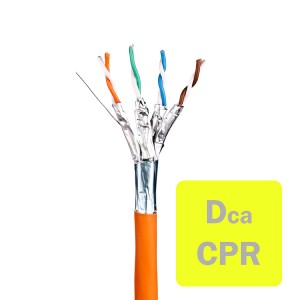 Solid Cat7 F/FTP LSZH 4 Pair Dca-s1,d1,a1 Orange (L)500Mtr NVP Rating 80% Outer Dia 7.4mm