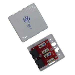Surface Mounted Outlet 2Port Cat6 Unshielded White