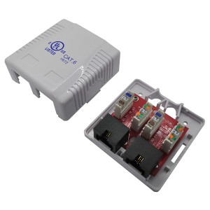 Surface Mounted Outlet 2Port Cat6 Unshielded White
