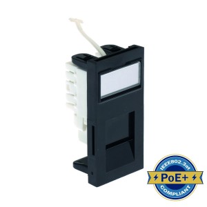 Low Profile Module Cat6 Euro Unshielded Black   