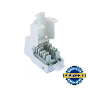 HD Keystone Jack Cat6 Toolless 90 Deg Unshielded White