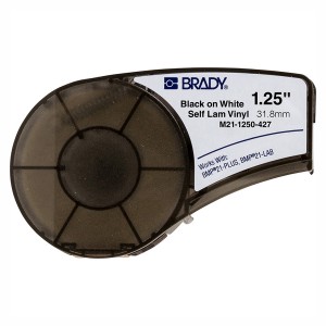 Self-laminating Cable Label M210/M211/BMP21-PLUS Black on White M21-1250-427 (W)31.75mm x (L)4.3Mtr