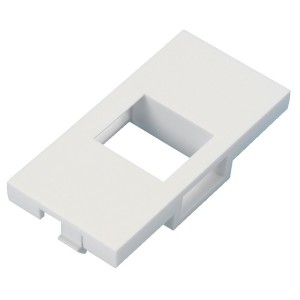 Flat Adaptor 1 Port Euro Unshuttered Keystone White   