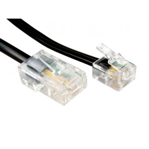 Line Cord RJ11 Plug - RJ45 Plug 4 Wires Black (L)1Mtr