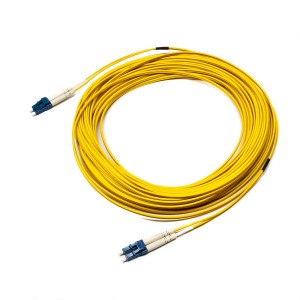 Fibre Patch Lead Duplex SM LC-LC OS2 9/125 LSZH Yellow (L)12Mtr