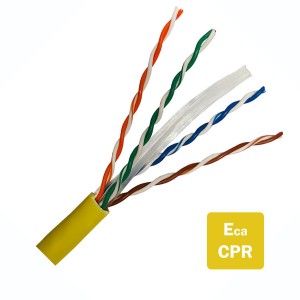Solid Cat6 U/UTP LSZH 4 Pair Eca Reelex II Yellow (L)305Mtr NVP Rating 67% Outer Dia 5.9mm