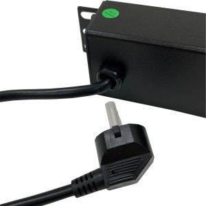 PDU 8 Way Horizontal Switched Schuko Plug (Euro) Schuko Socket (Euro) Black (L)490mm Cord 3Mtr