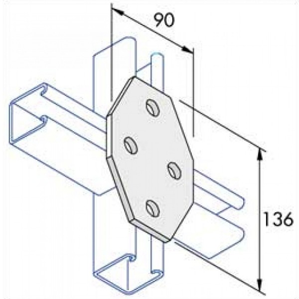 Unistrut L, T, & X Shaped Flat Plate Fittings