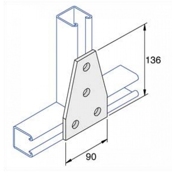 Unistrut L, T, & X Shaped Flat Plate Fittings