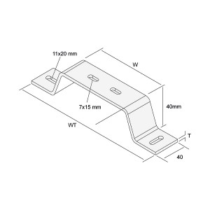 Cable Tray Bracket Stand Off Hot Dip Galvanised Steel 100mm TUSB100HG