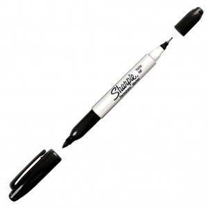 Marker Pen Twin Tip Permanent Black