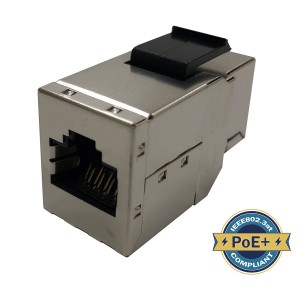 Keystone Coupler Cat6A 180 Degree Shielded Silver