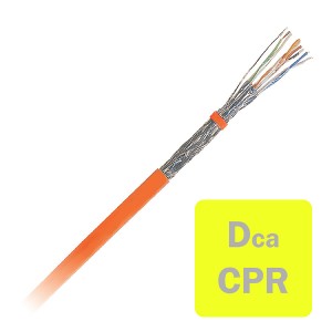 Solid Cat7 S/FTP LSZH 4 Pair Dca-s2,d1,a1 Orange (L)500Mtr NVP Rating 80% Outer Dia 7.0mm