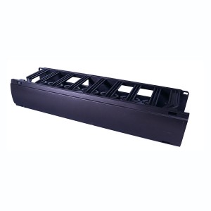 Cable Manager Hinged Cover 7 Ring Black (H)2U x (W)19" x (D)75mm